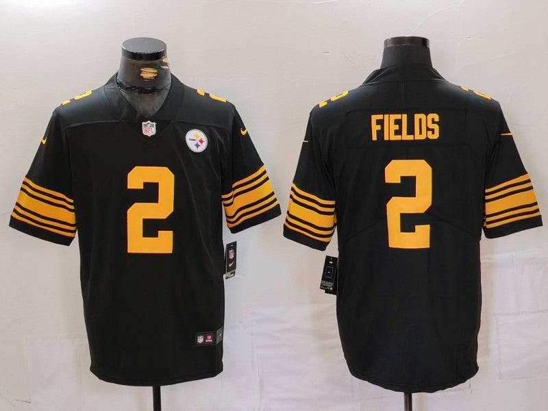 Men’s Pittsburgh Steelers Justin Fields #2 Black Jersey