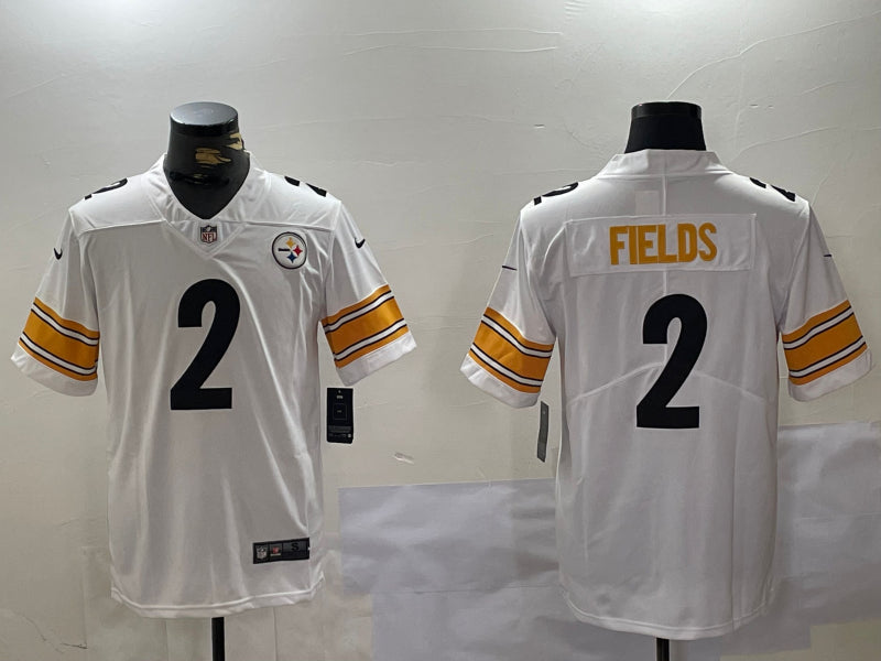 Men’s Pittsburgh Steelers Justin Fields #2 White Jersey