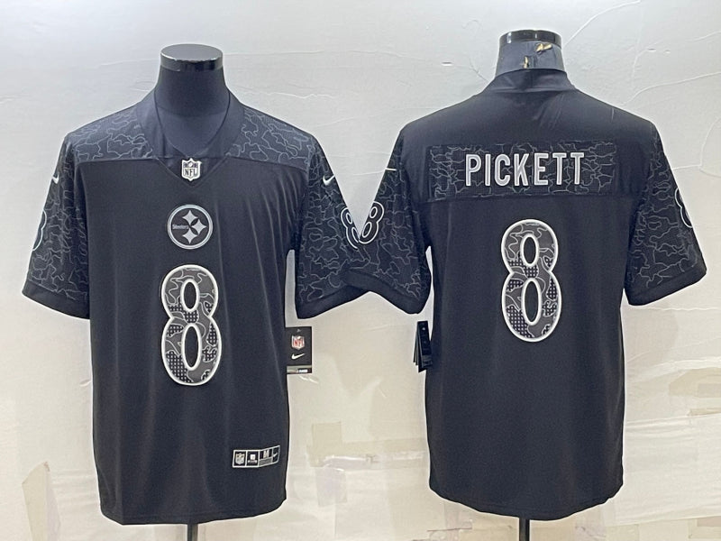 Men’s Pittsburgh Steelers Kenny Pickett #8 Black Retired RFLCTV Limited Jersey