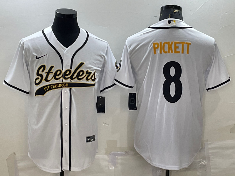 Men’s Pittsburgh Steelers Kenny Pickett #8 White Jersey