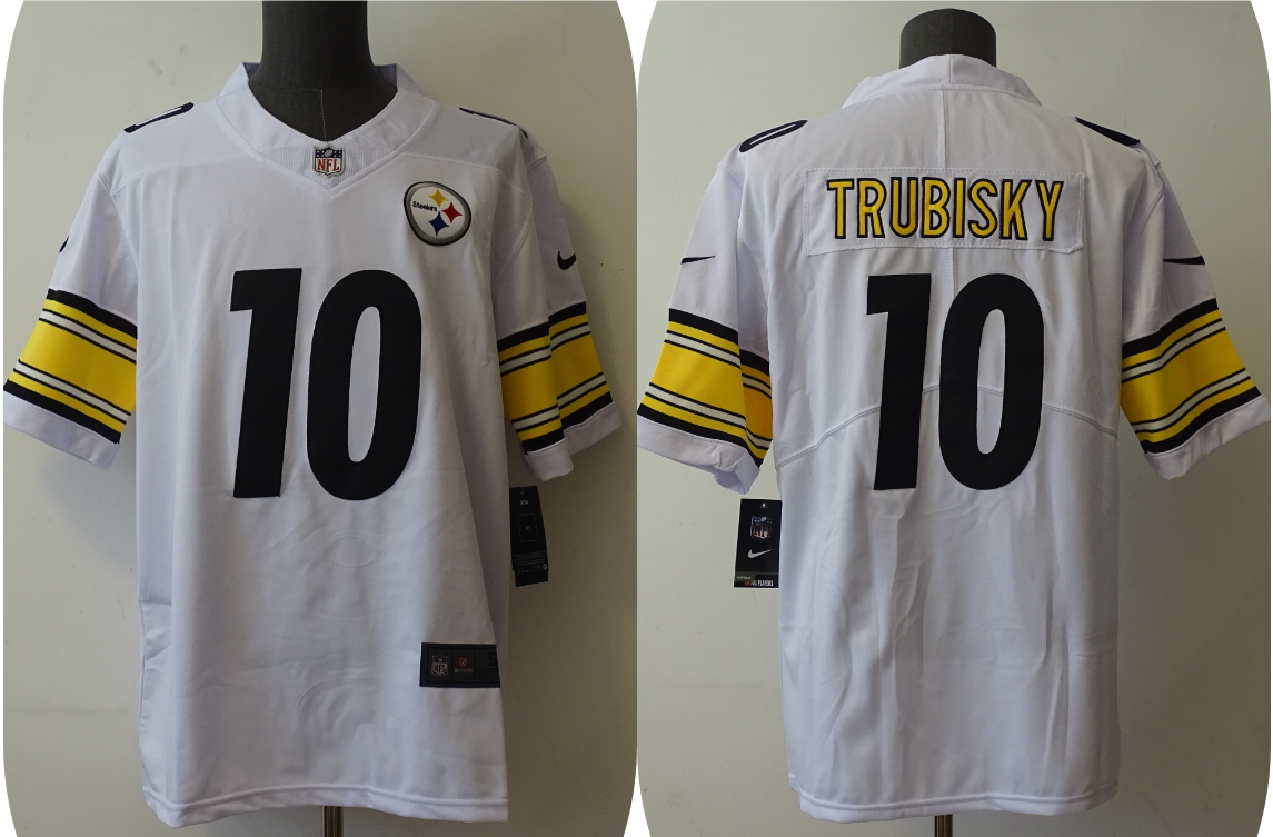 Men’s Pittsburgh Steelers Mitchell Trubisky #10 White Jersey