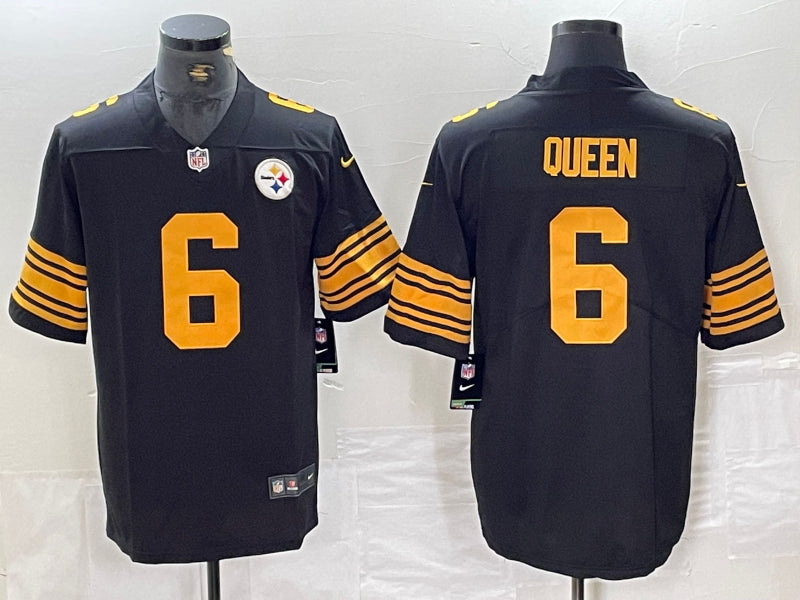 Men’s Pittsburgh Steelers Patrick Queen #6 Black Jersey