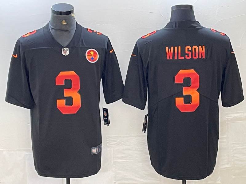 Men’s Pittsburgh Steelers Russell Wilson #3 Black Jersey