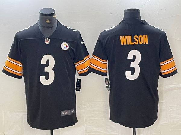 Men’s Pittsburgh Steelers Russell Wilson #3 Black Jersey