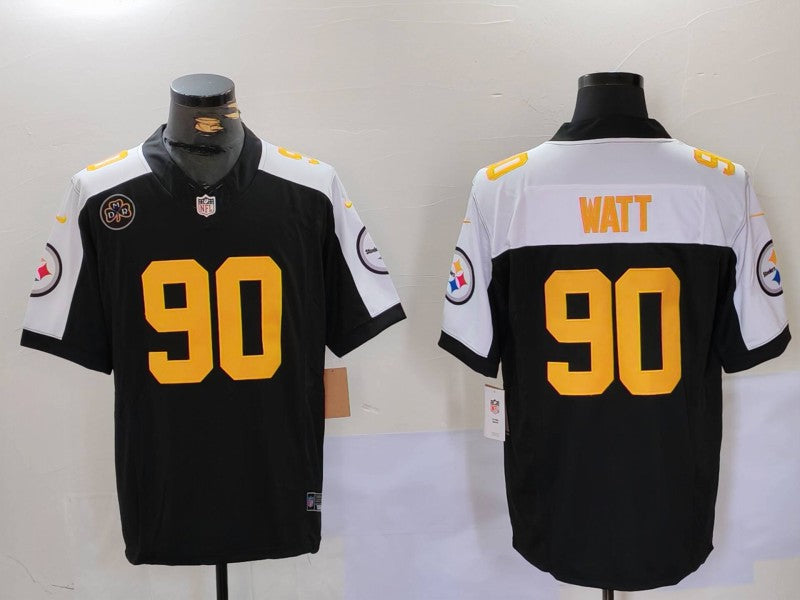 Men’s Pittsburgh Steelers T.J. Watt #90 Black Alternate Jersey