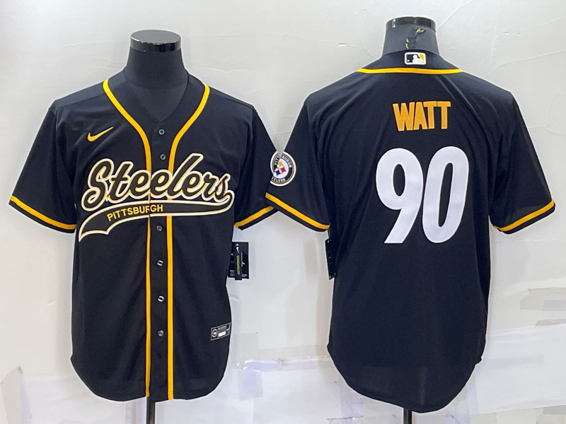 Men’s Pittsburgh Steelers T.J. Watt #90 Black Jersey Joint edition