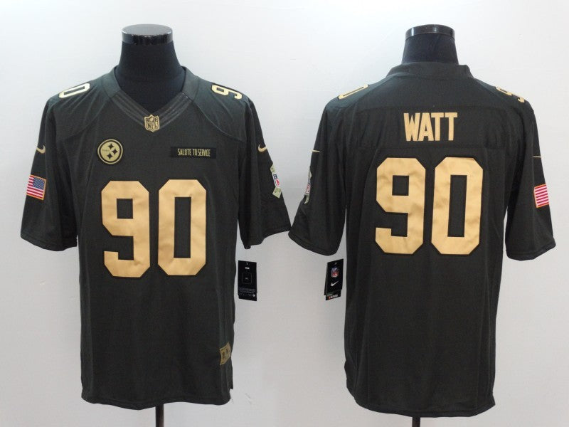 Men’s Pittsburgh Steelers T.J. Watt #90 Black Team Jersey