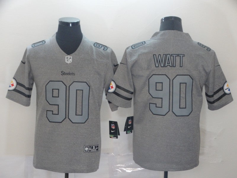 Men’s Pittsburgh Steelers T.J. Watt #90 Gray Jersey