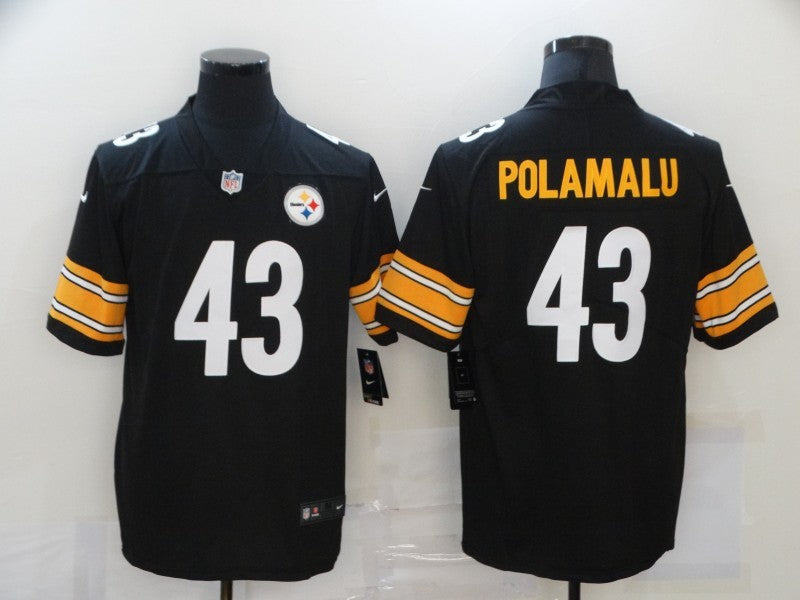 Men’s Pittsburgh Steelers Troy Polamalu #43 Black Jersey