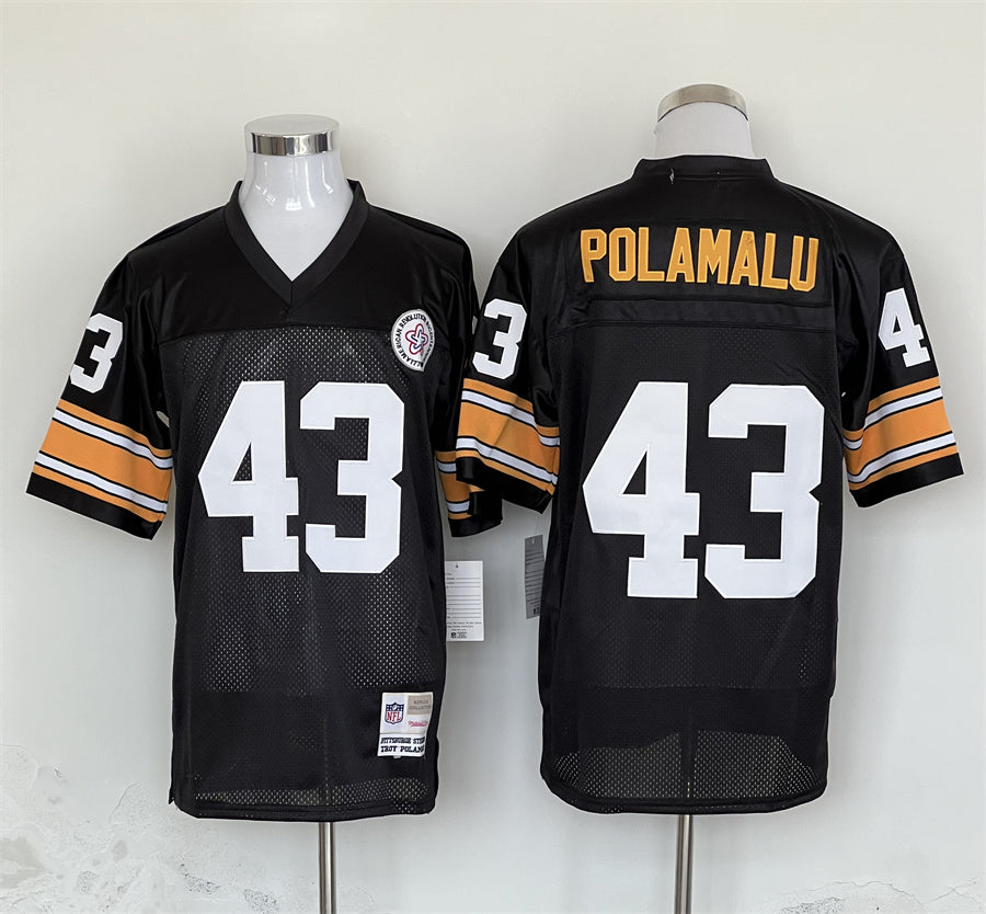 Men’s Pittsburgh Steelers Troy Polamalu Mitchell & Ness Black Legacy Jersey