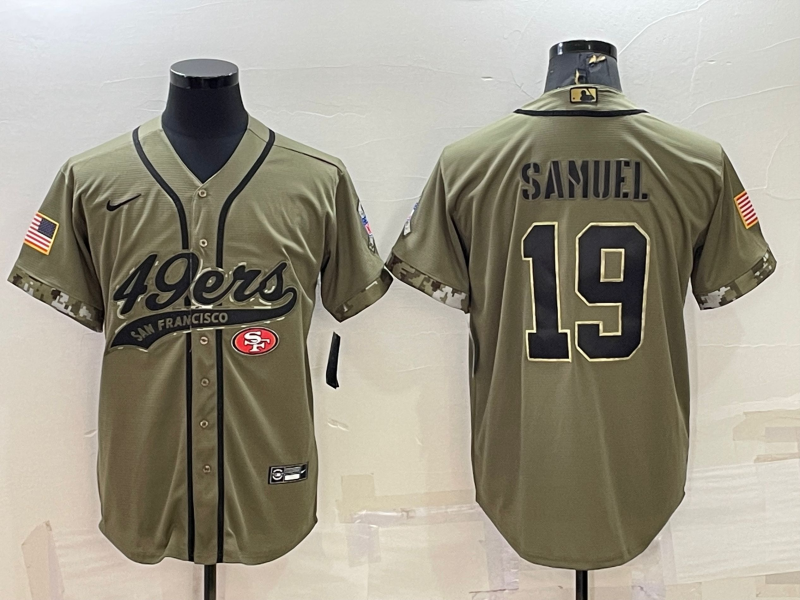 Men’s San Francisco 49ers Deebo Samuel #19 Olive 2022 Salute To Service Retired Limited Jersey Joint Edition