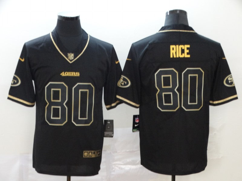 Men’s San Francisco 49ers Jerry Rice #80 Black Authentic Jersey