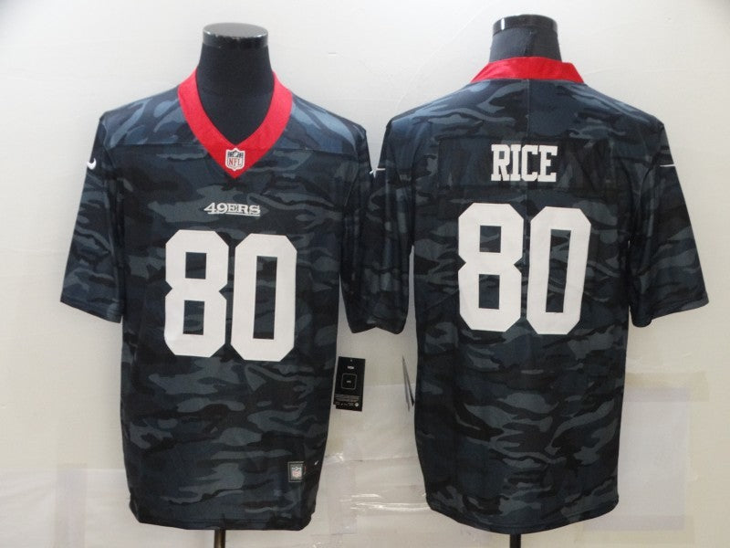 Men’s San Francisco 49ers Jerry Rice #80 Gray Camouflage Jersey