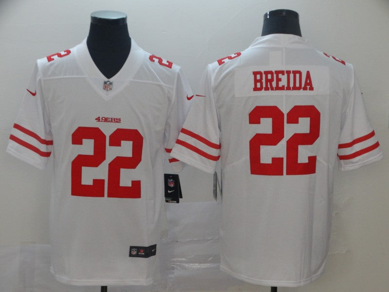 Men’s San Francisco 49ers Matt Breida #22 White Jersey