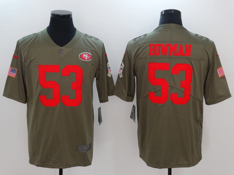Men’s San Francisco 49ers Navoro Bowman #53 Brown Jersey