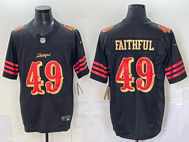 Men’s San Francisco 49ers The Faithful #49 Black 2025 Rivalries Collection Jersey