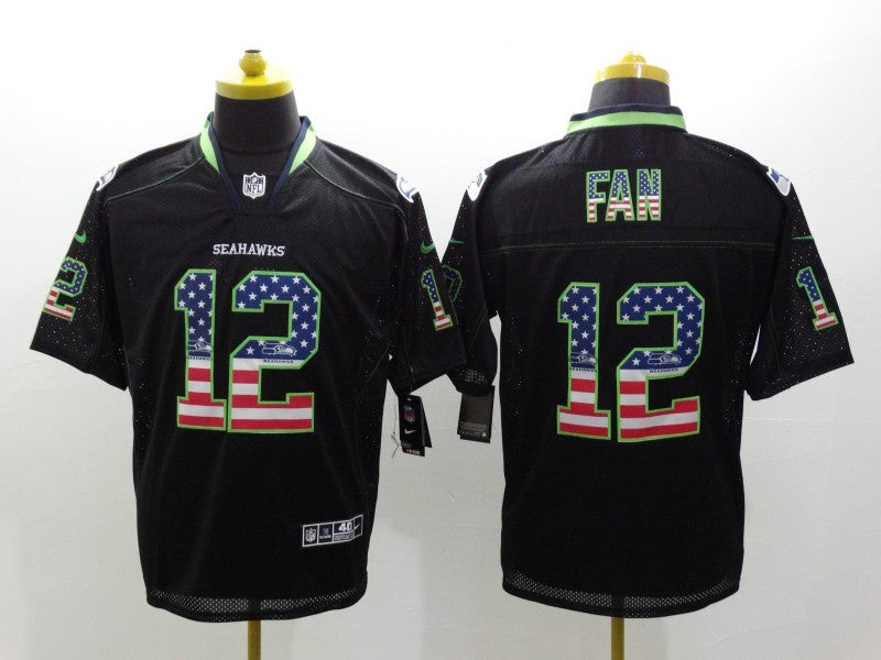 Men’s Seattle Seahawks 12th Fan Black Jersey