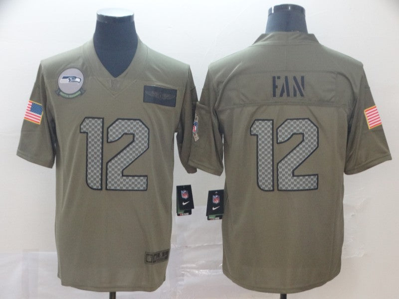 Men’s Seattle Seahawks 12th Fan Brown Jersey