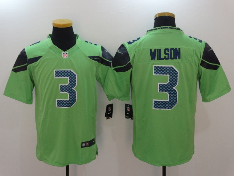 Men’s Seattle Seahawks #3 Russell Wilson Green Jersey