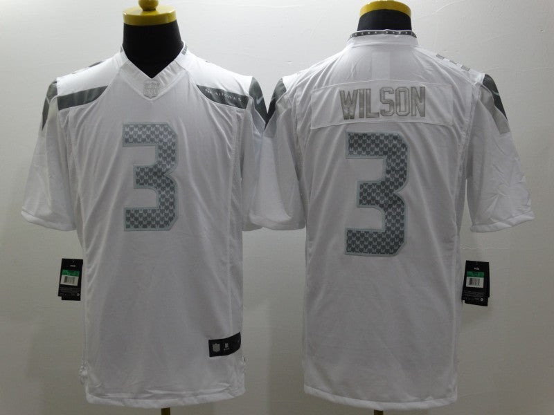 Men’s Seattle Seahawks #3 Russell Wilson White Jersey