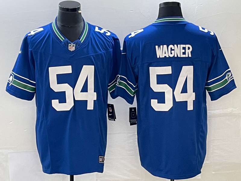 Men’s Seattle Seahawks Bobby Wagner #54 Royal Throwback Legend Jersey