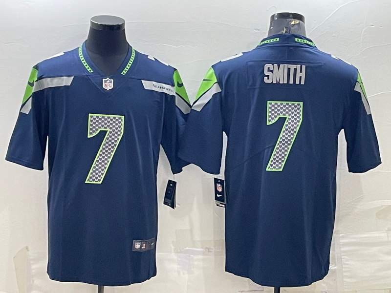 Men’s Seattle Seahawks Geno Smith #7 Navy Jersey
