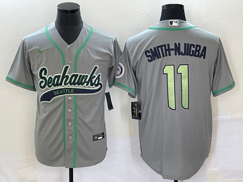 Men’s Seattle Seahawks Jaxon Smith-Njigba #11 Gray Jersey Joint Edition