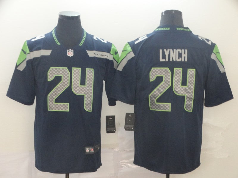 Men’s Seattle Seahawks Marshawn Lynch #24 Navy Jersey