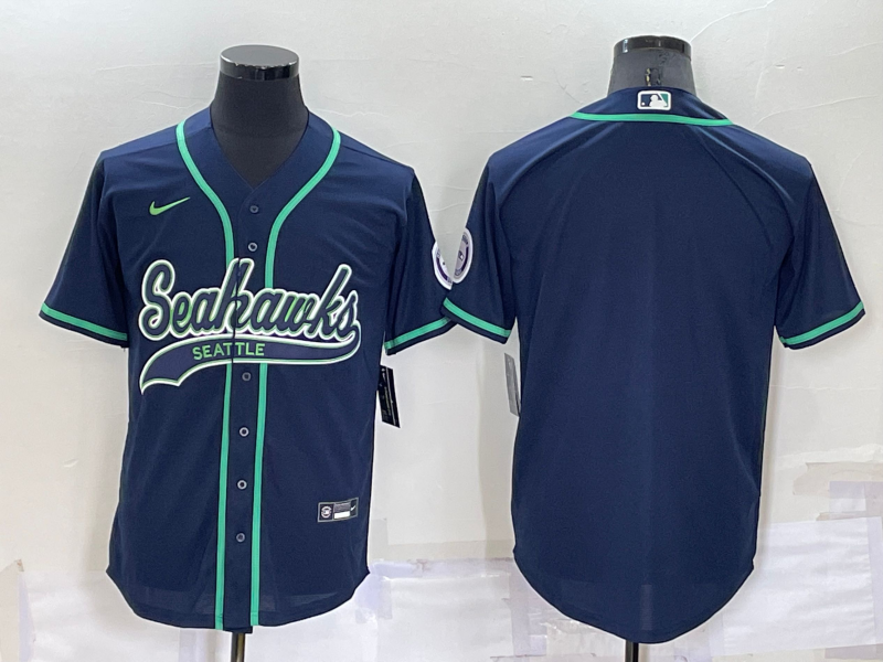 Men’s Seattle Seahawks Navy Blank Jersey