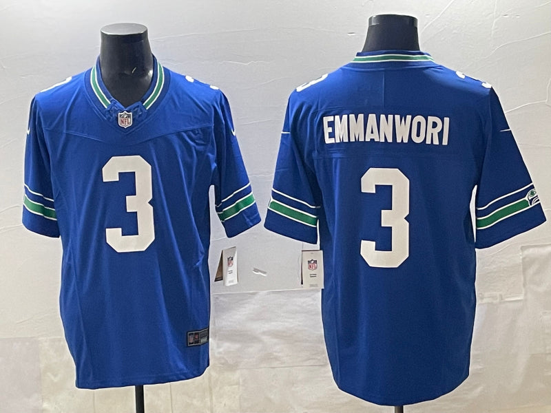 Men’s Seattle Seahawks Nick Emmanwori #3 Royal Alternate Jersey