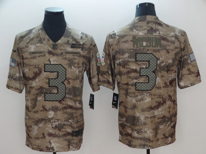 Men’s Seattle Seahawks Russell Wilson #3 Camouflage Jersey