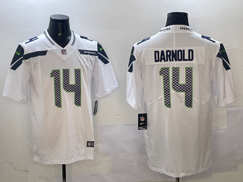 Men’s Seattle Seahawks Sam Darnold #14 White Jersey