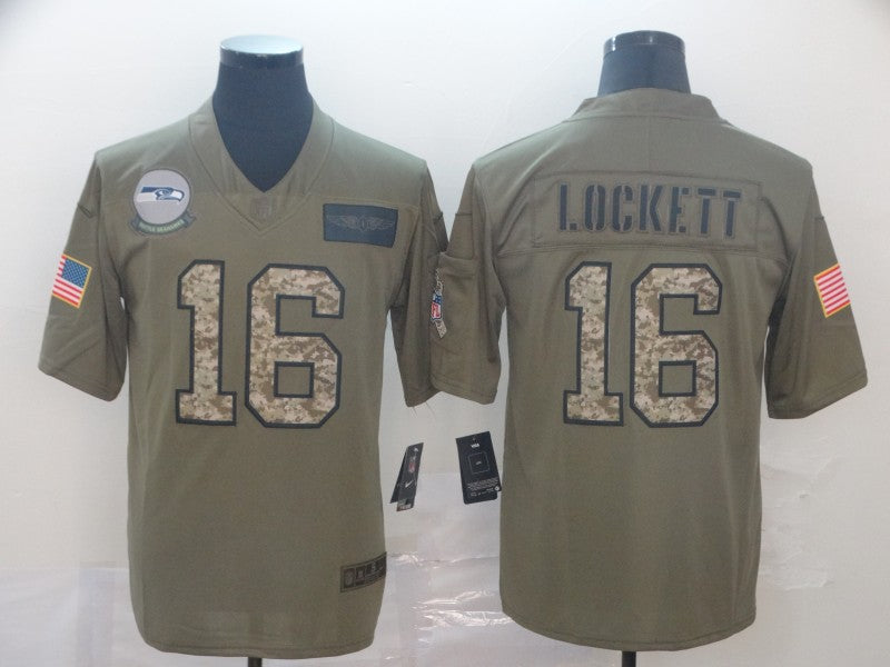 Men’s Seattle Seahawks Tyler Lockett #16 Brown Jersey