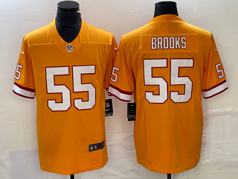 Men’s Tampa Bay Buccaneers Derrick Brooks #55 Orange Throwback Jersey