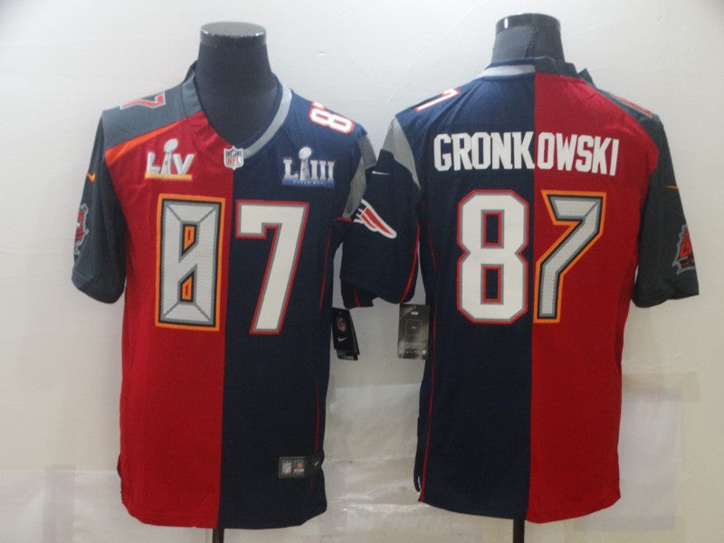 Men’s Tampa Bay Buccaneers Rob Gronkowski #87 Red/Blue Jersey