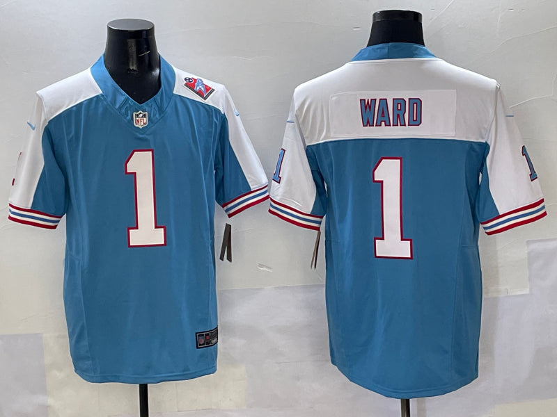 Men’s Tennessee Titans Cameron Ward #1 Light Blue Jersey