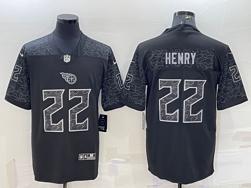 Men’s Tennessee Titans Derrick Henry #22 Black Retired RFLCTV Limited Jersey