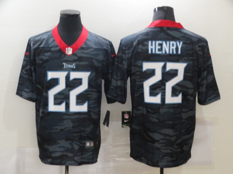 Men’s Tennessee Titans Derrick Henry #22 Gray Camouflage Jersey