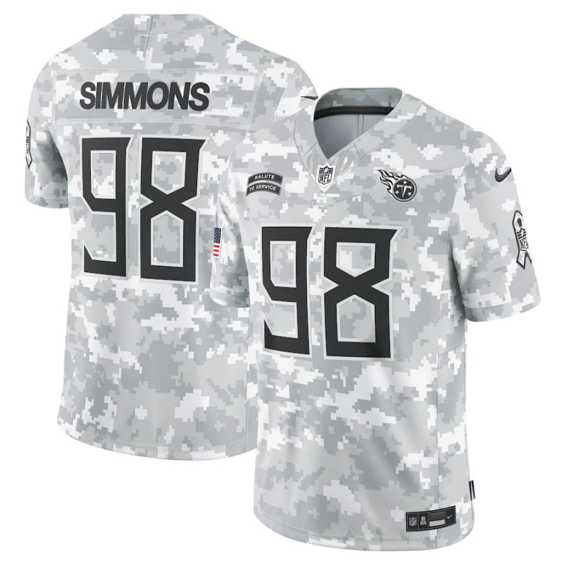 Men’s Tennessee Titans Jeffery Simmons #98 Arctic Camo 2024 Salute to Service Limited Jersey