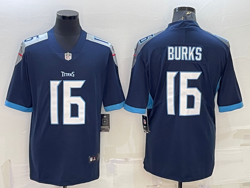 Men’s Tennessee Titans Treylon Burks #16 Navy Jersey