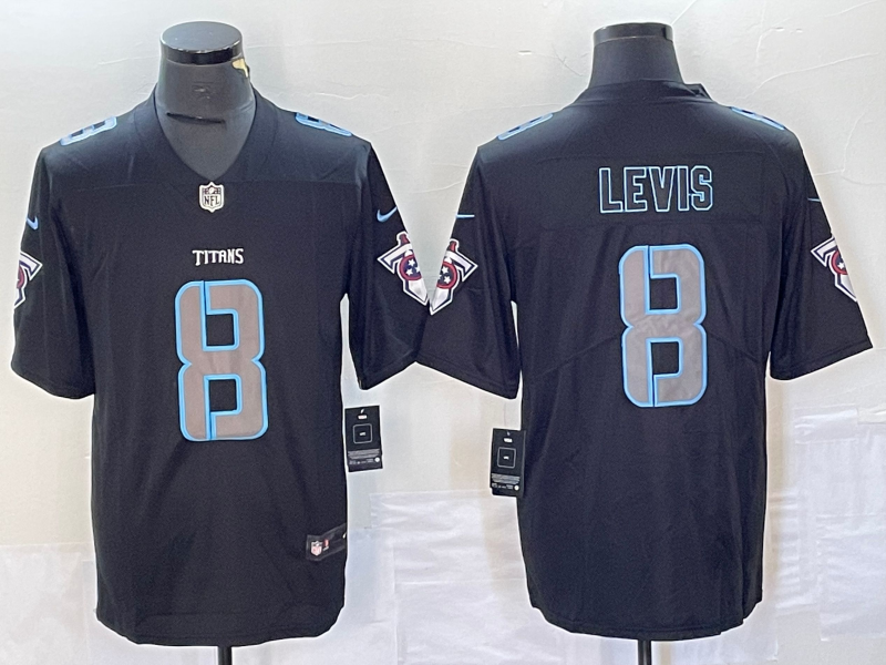 Men’s Tennessee Titans Will Levis #8 Black Jersey