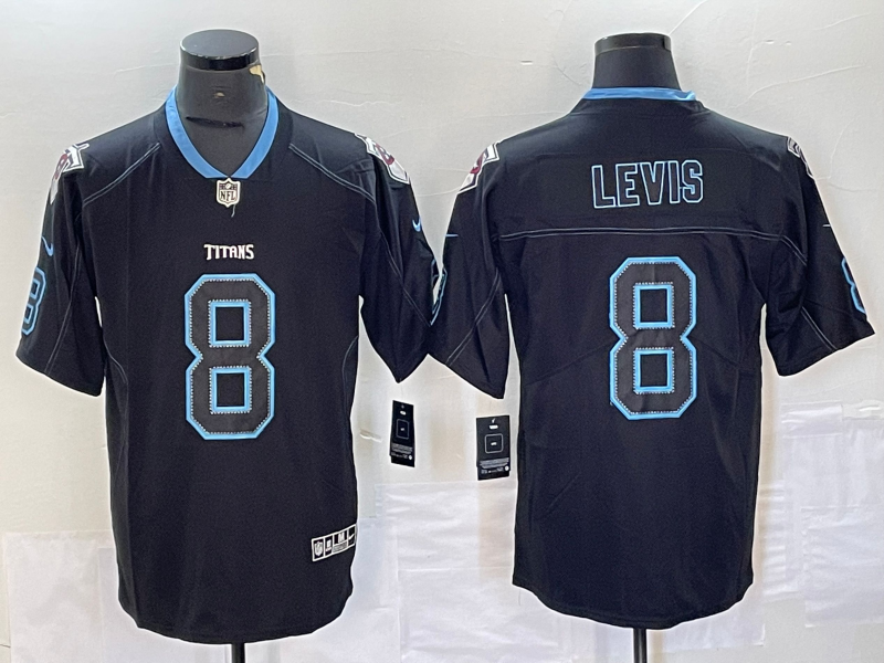 Men’s Tennessee Titans Will Levis #8 Black Jersey
