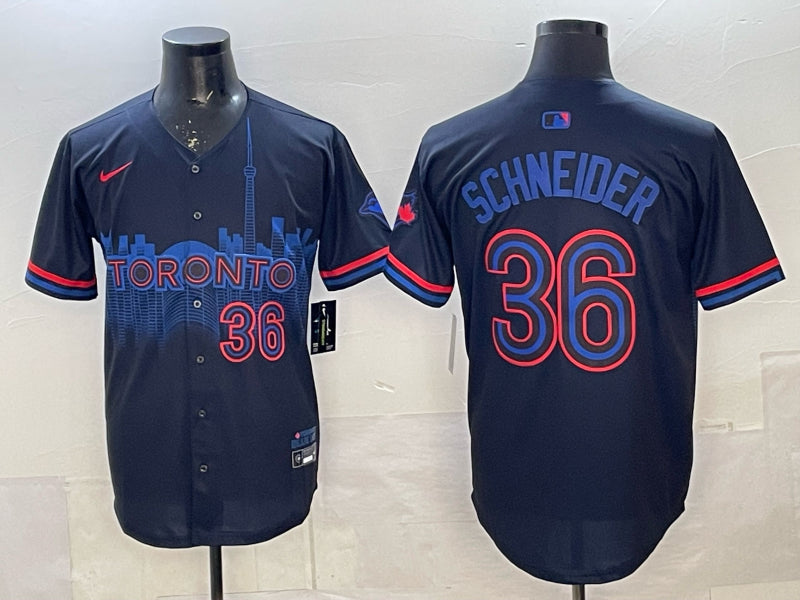 Men’s Toronto Blue Jays John Schneider #36 Black 2024 City Connect Limited Jersey