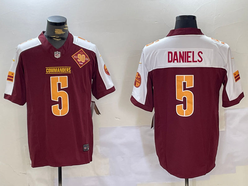 Men’s Washington Commanders Jayden Daniels #5 Burgundy Jersey