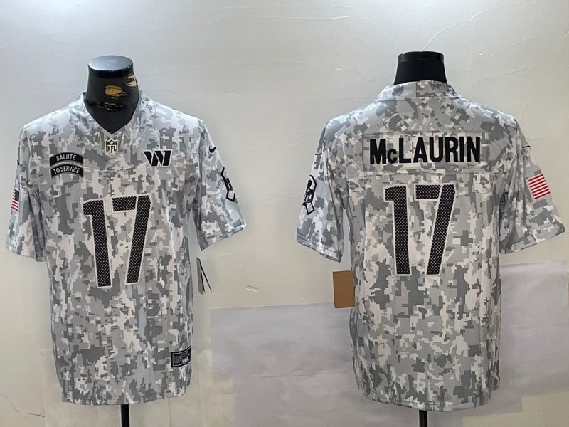 Men’s Washington Commanders Terry McLaurin #17 Arctic Camo 2024 Salute to Service Limited Jersey