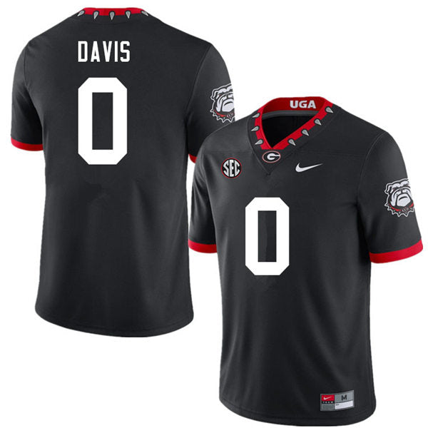 Men's #0 Rian Davis Georgia Bulldogs College Football Jersey