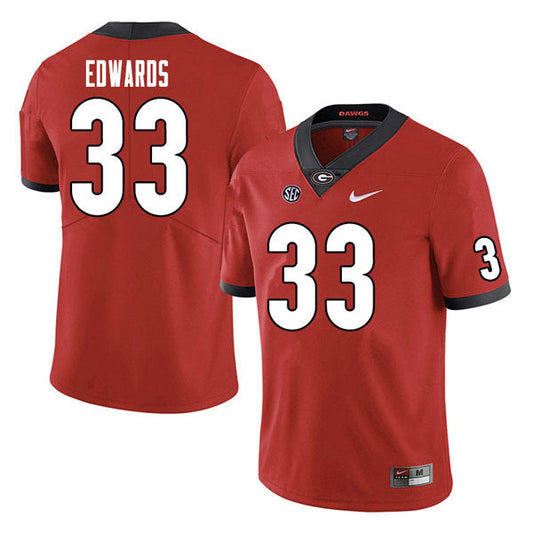 Men's #33 Daijun Edwards Georgia Bulldogs College Football Jersey