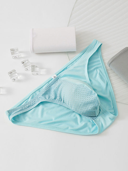 3 Pack Men's Mesh Sexy Low Waist Big Pouch Briefs