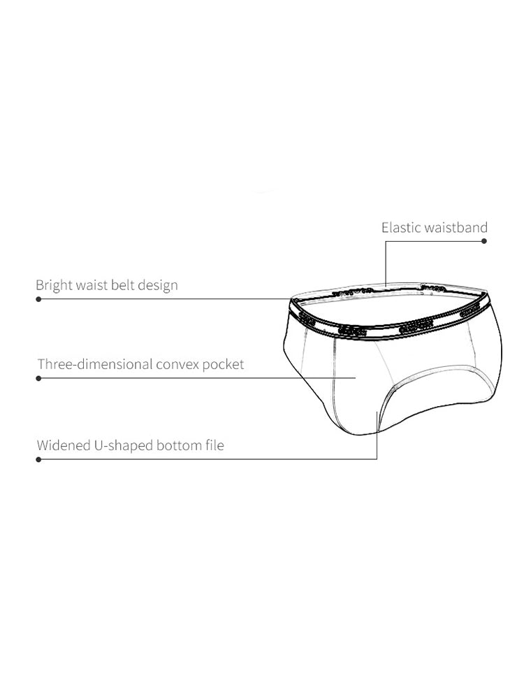 3 Pack Men's Soft and Breathable Solid Color Modal Briefs