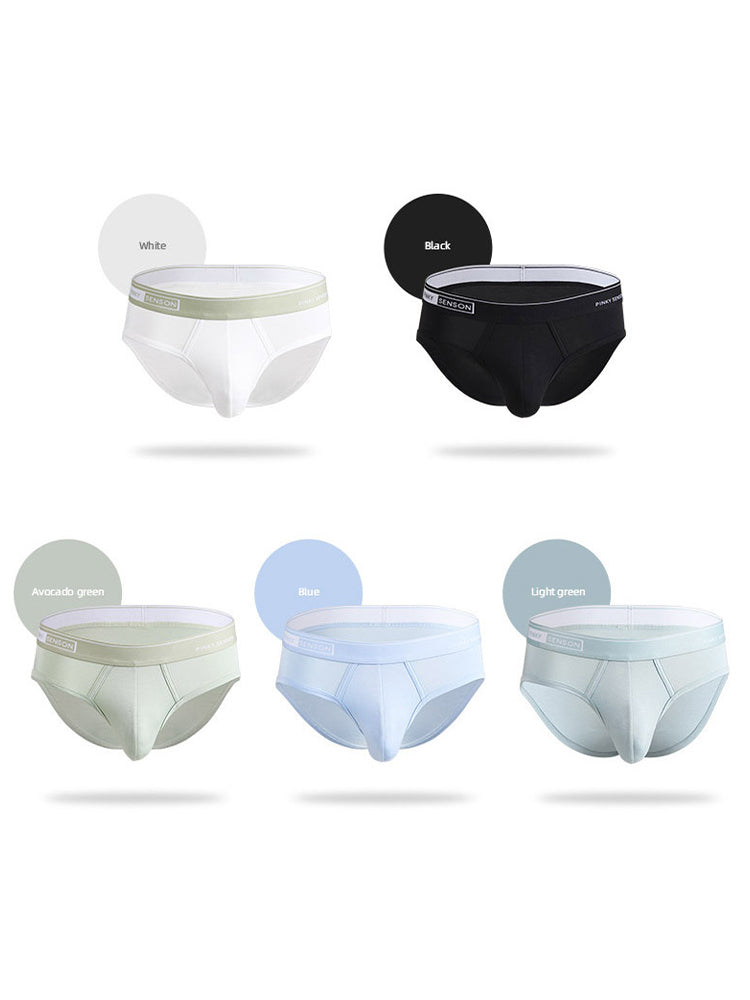 4 Pack Men's Modal Skin-Friendly Solid Color Mid-Rise Briefs